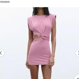 Zara Pink Mini Dress with Cut-Out Detail
